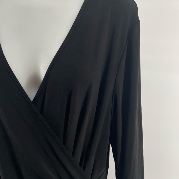 Laundry by Shelli Segal Black V-Neck Sheath Dress Knee Length Women's Size 1X - Picture 6 of 15